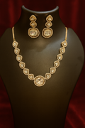 Polki Crystal Necklace & Earring Set