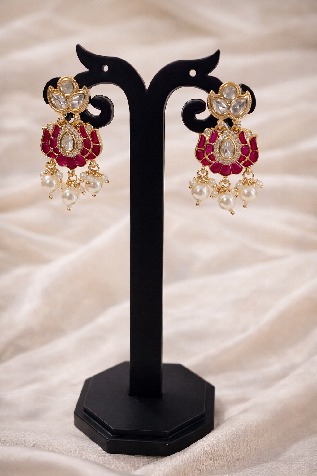 The Gulmarg Crimson Lotus Pearl Choker Set