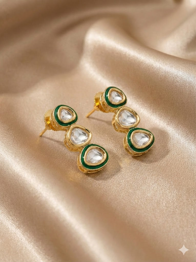 Meher Polki Elegance Set - Emerald Green