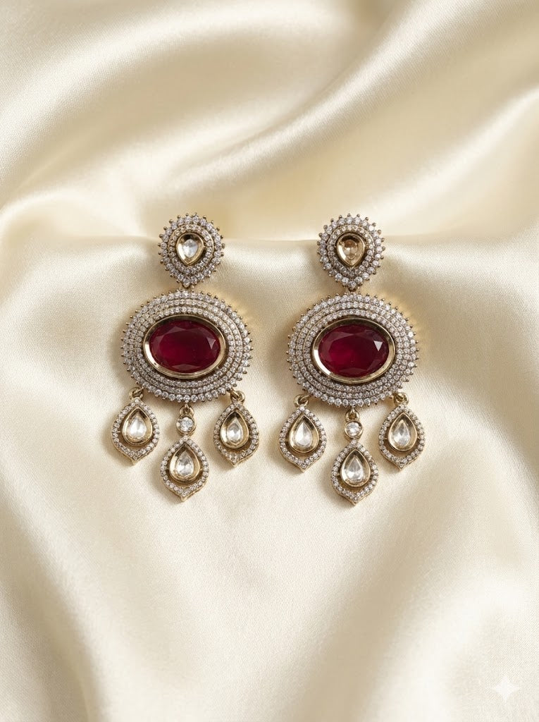 Gulmarg Royale Ruby Drop Earrings