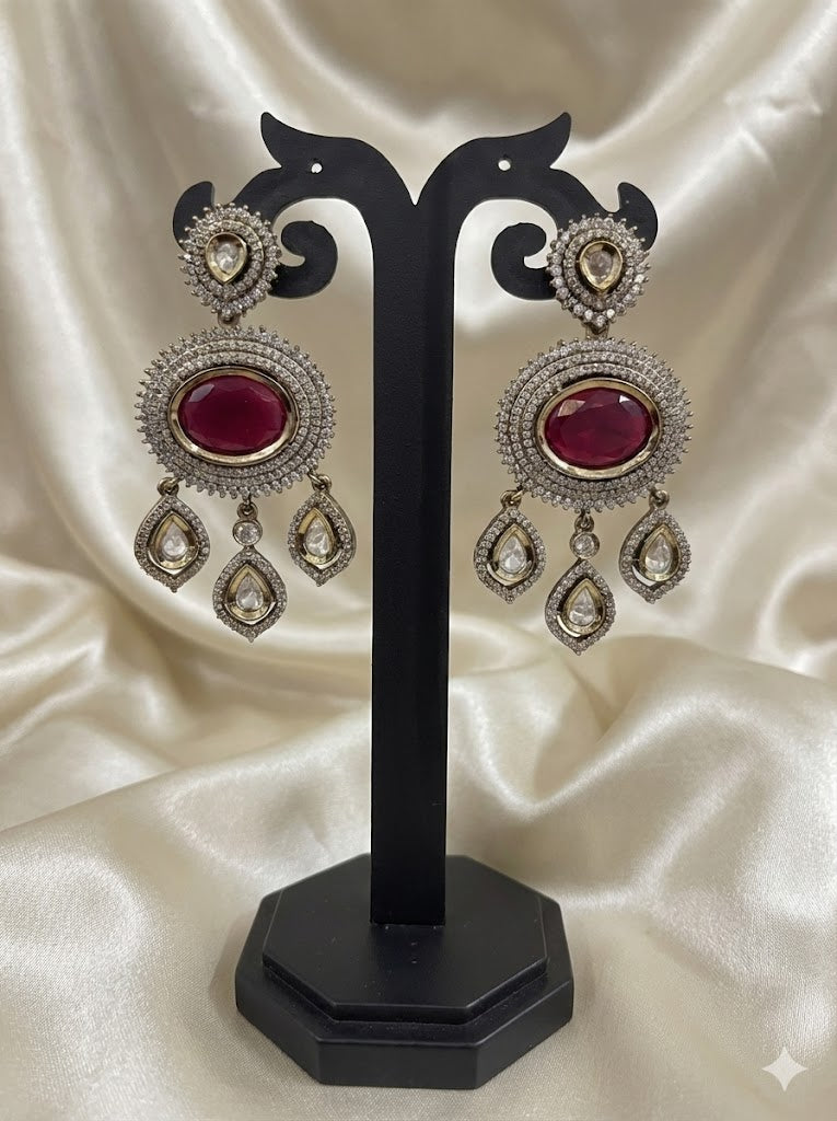 Gulmarg Royale Ruby Drop Earrings