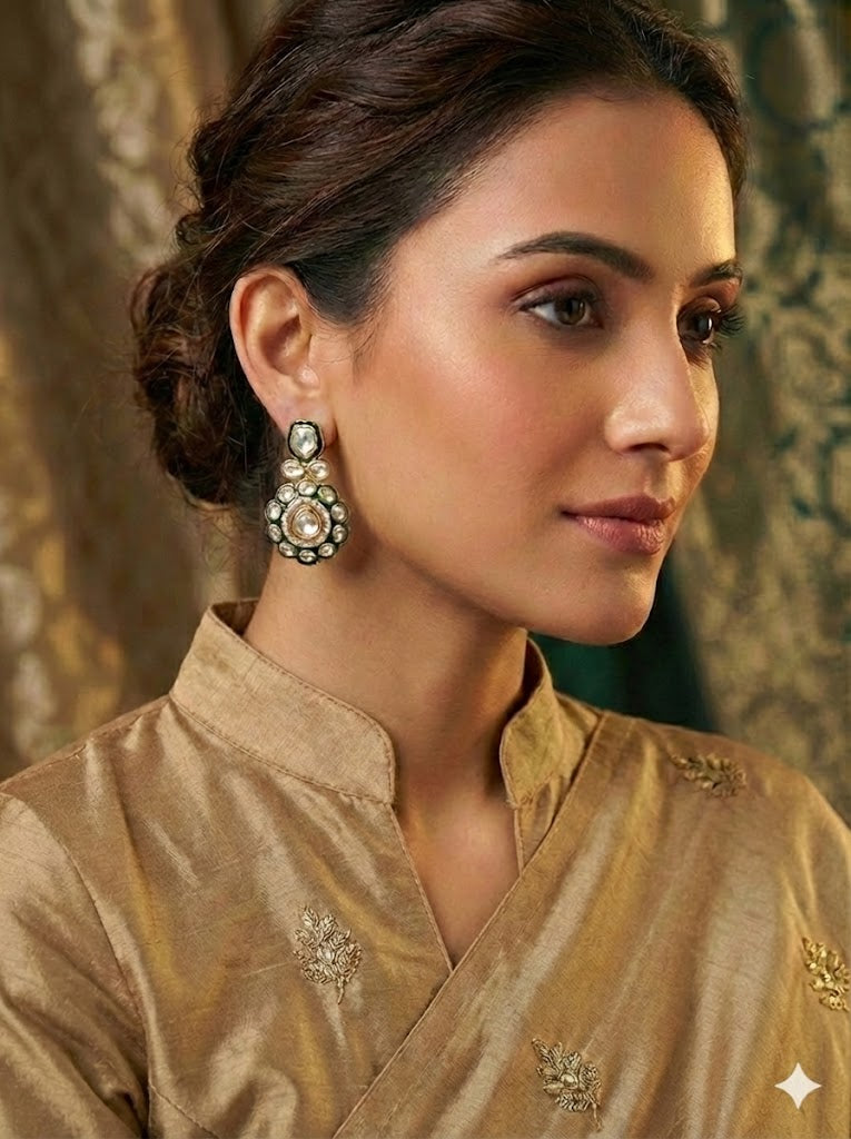 The Zoya Emerald Polki Drop Earrings