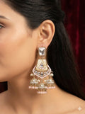 Blush Pink Ivory Ruby Kundan Jhumka Earrings
