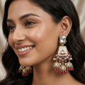 Ivory Ruby Kundan Jhumka Earrings