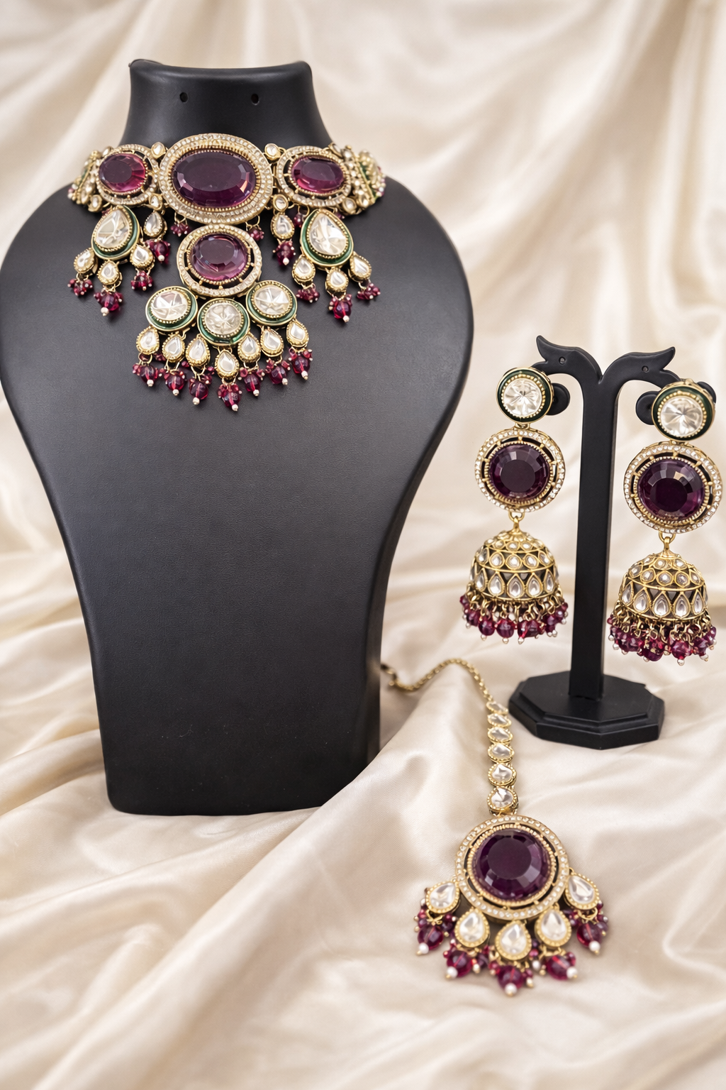 The Jahanara Royal Deep-Ruby & Pearl Choker Set