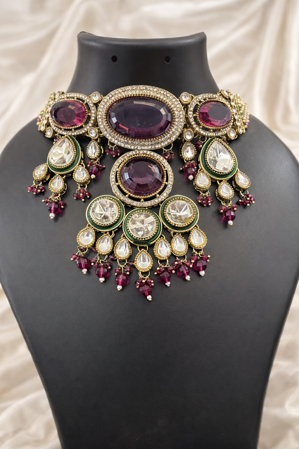 The Jahanara Royal Deep-Ruby & Pearl Choker Set