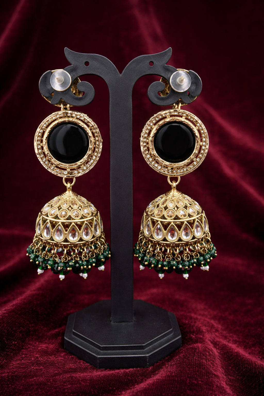 The Jahanara Royal Emerald Green & Pearl Choker Set