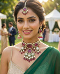The Jahanara Royal Deep-Ruby & Pearl Choker Set