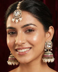 Multicolour Kundan Jhumka Earrings & Maang-Tika Set