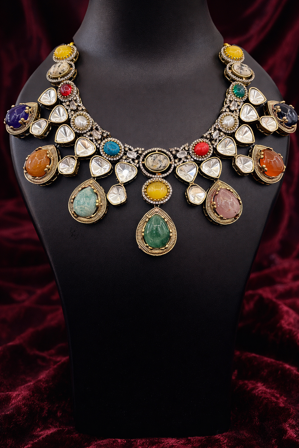 The Rangrez Navratan Necklace Set