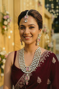The Blush Pink Polki Rani Haar & Maang Tikka Set