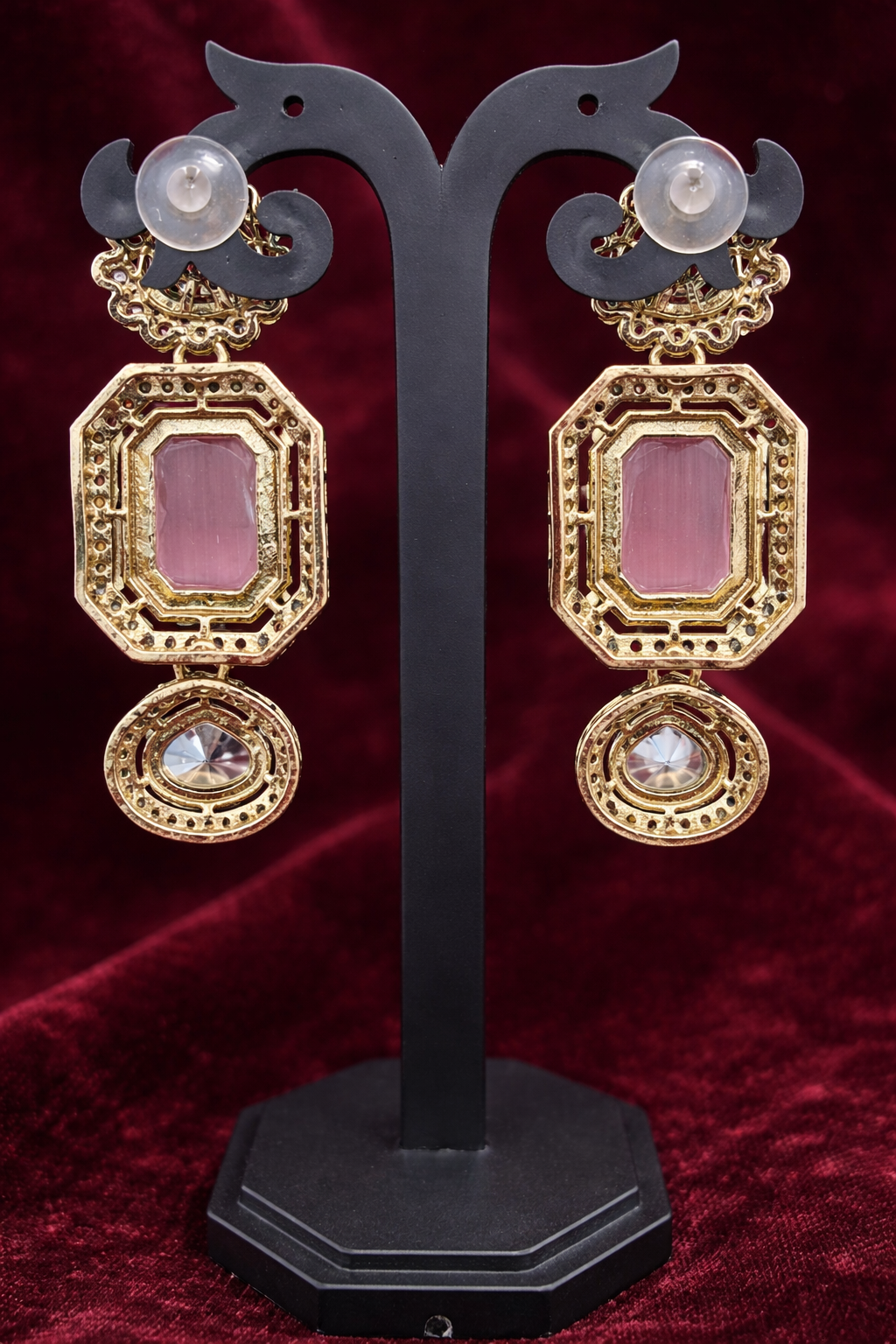 The Blush Pink Polki Rani Haar & Maang Tikka Set