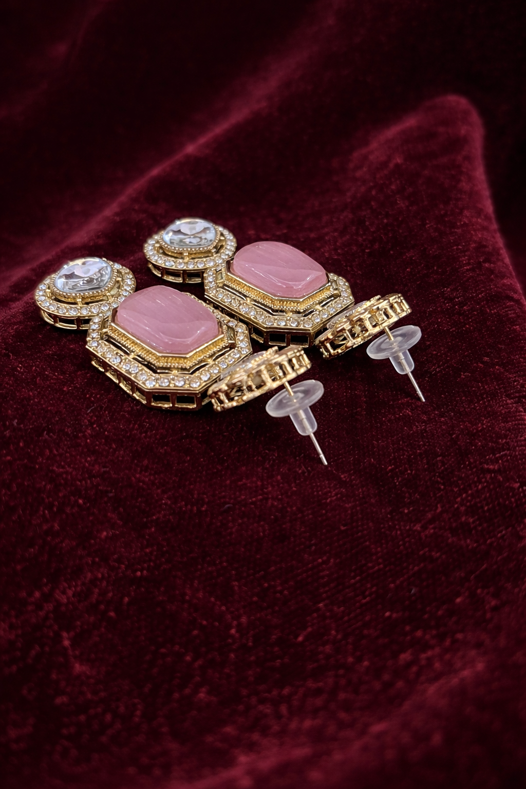 The Blush Pink Polki Rani Haar & Maang Tikka Set