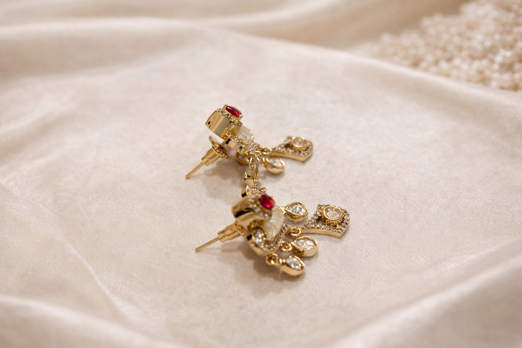 The Sitara Ruby Pink Heart shape Choker Set