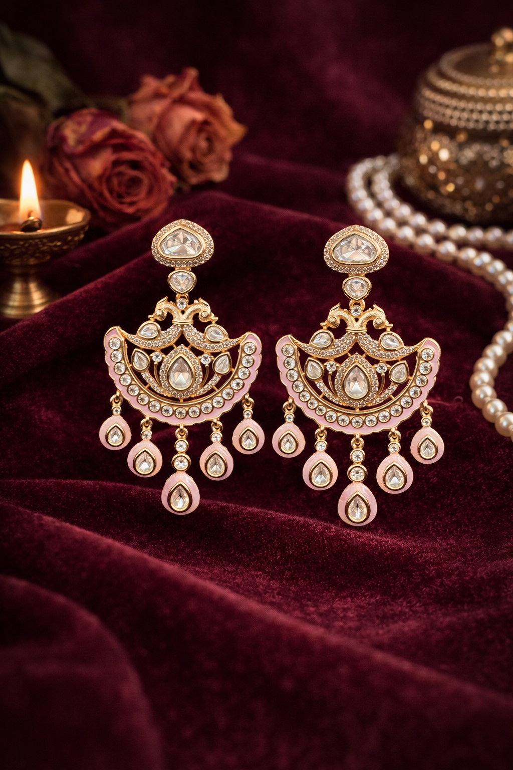 The Zarina Royal Chandbalis -  Pink
