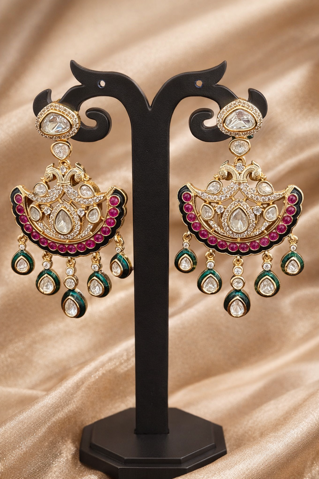 The Zarina Royal Chandbalis -  Deep Blue & Rani