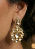 The Zoya Crystal Polki Drop Earrings