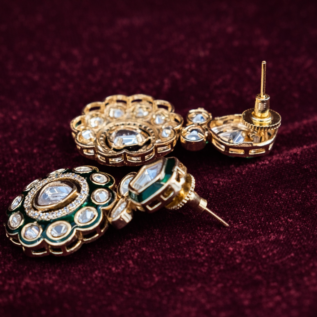 The Zoya Emerald Polki Drop Earrings