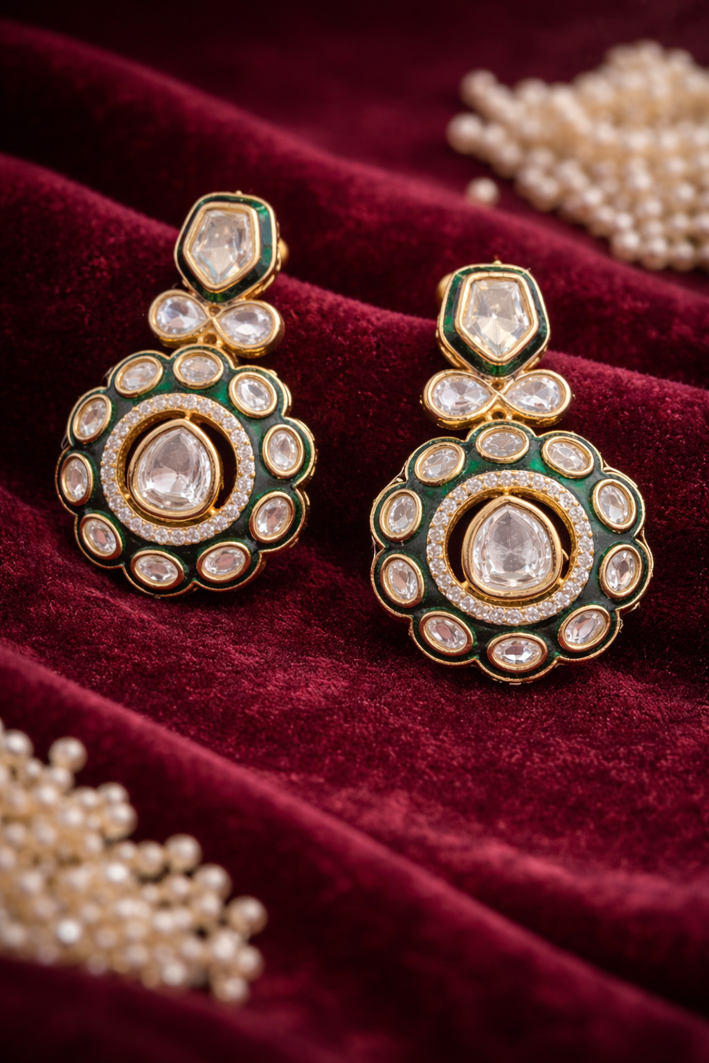 The Zoya Emerald Polki Drop Earrings